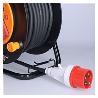 Solight prodlužovací přívod na bubnu, 3 zásuvky, 400V + 230V, 25m gumový kabel 5x1,5mm2, IP44