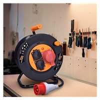 Solight prodlužovací přívod na bubnu, 3 zásuvky, 400V + 230V, 25m gumový kabel 5x1,5mm2, IP44