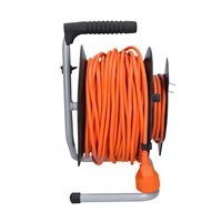 Solight prodlužovací přívod na bubnu, 1 zásuvka, 50m, oranžový kabel, 3x 1,5mm2