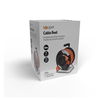 Solight prodlužovací přívod na bubnu, 1 zásuvka, 50m, oranžový kabel, 3x 1,5mm2