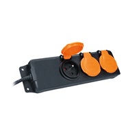 Solight prodlužovací přívod IP44, 3 zásuvky, gumový kabel, venkovní, 10m