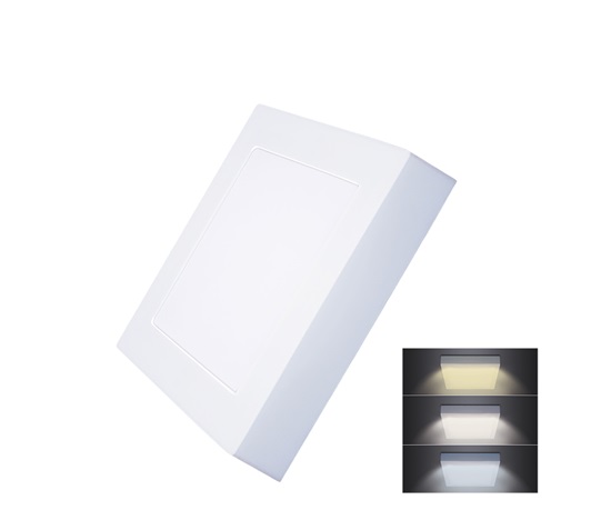 Solight LED mini panel CCT, přisazený, 12W, 900lm, 3000K, 4000K, 6000K, čtvercový