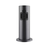 Solight zahradní sloupek IP44, nerez ocel, 2 zásuvky, válec, černý