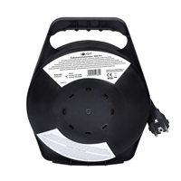 Solight prodlužovací přívod na bubnu, 4 zásuvky, 10m, černý kabel, 3x 1,5mm2