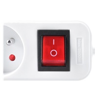 Solight prodlužovací přívod, 5 zásuvek, bílý, vypínač, 3m