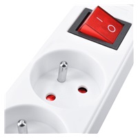 Solight prodlužovací přívod, 5 zásuvek, bílý, vypínač, 3m