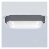 Solight LED venkovní osvětlení oválné, 13W, 910lm, 4000K, IP54, 21cm, šedá barva