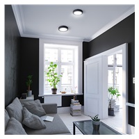 Solight LED mini panel CCT, přisazený, 12W, 900lm, 3000K, 4000K, 6000K, kulatý, černá barva