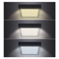 Solight LED mini panel CCT, přisazený, 12W, 900lm, 3000K, 4000K, 6000K, čtvercový, černá barva