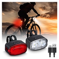 Solight set nabíjecích cyklo svítilen, 160lm přední, zadní červená, Li-Ion, USB