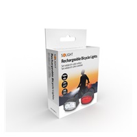 Solight set nabíjecích cyklo svítilen, 160lm přední, zadní červená, Li-Ion, USB