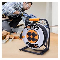 Solight prodlužovací přívod - na kovovém bubnu, 4 zásuvky, 40m kabel guma-neopren, 3x 2,5mm2, IP44