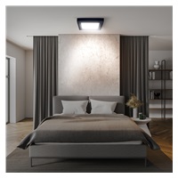 Solight LED mini panel CCT, přisazený, 18W, 1530lm, 3000K, 4000K, 6000K, čtvercový, černá barva