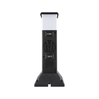 Solight zahradní sloupek IP44 s LED osvětlením, plast, 2 zásuvky, hranol, černý