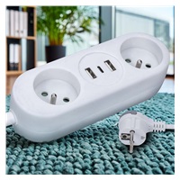 Solight 2z + USB A+C 17W, cestovní prodlužovací přívod 1.5m, bílý