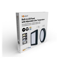 Solight LED mini panel CCT, přisazený, 24W, 1800lm, 3000K, 4000K, 6000K, kulatý, černá barva