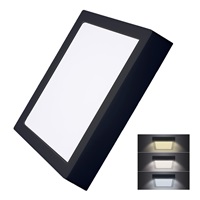 Solight LED mini panel CCT, přisazený, 24W, 1800lm, 3000K, 4000K, 6000K, čtvercový, černá barva