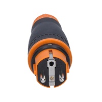 Solight zástrčka do vlhka, přímá, IP44, černá-oranžová