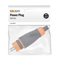 Solight zástrčka do vlhka, přímá, IP44, černá-oranžová