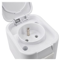 Solight zásuvka do vlhka s víčkem, bílá