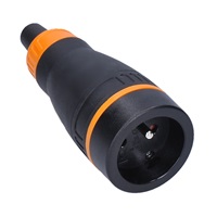 Solight zásuvka do vlhka, přímá, IP40, černá-oranžová