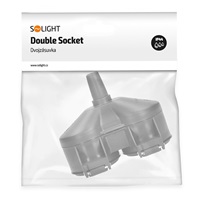 Solight dvojzásuvka do vlhka, IP44, černá