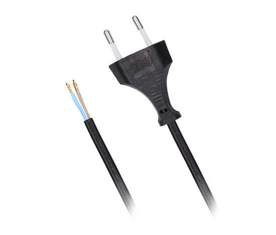 Solight flexo šňůra, 2x 0,75mm2, černá, plochá, 2m