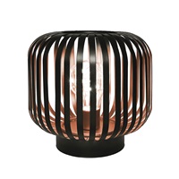 Solight kovová oválná lucerna se žárovkou s micro LED, teplá bílá, měděná, 3xAA, 18cm