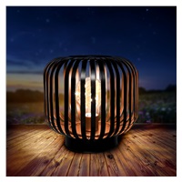 Solight kovová oválná lucerna se žárovkou s micro LED, teplá bílá, měděná, 3xAA, 18cm