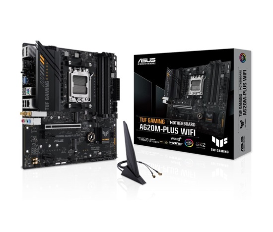 BAZAR - ASUS MB Sc AM5 TUF GAMING A620M-PLUS WIFI, AMD A620, 4xDDR5, 1xHDMI, 2xDP, mATX - Po opravě (Bez příšlušenství)