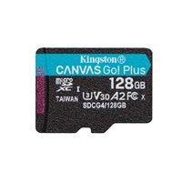 Kingston MicroSDXC karta 128GB Canvas Go! Plus, R:200/W:160MB/s, Class 10, UHS-I, U3, V30, A2 + Adaptér