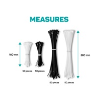 CONNECT IT Stahovací pásky na kabely ZipTie, Černá/Bílá