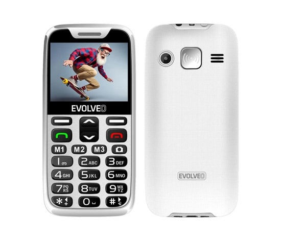 EVOLVEO EasyPhone XR, mobilní telefon pro seniory s nabíjecím stojánkem, bílá