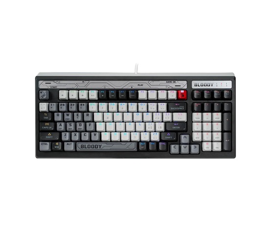 A4tech Bloody B950 podsvícená mechanická herní klávesnice RGB, Brown Switch, USB, CZ,  šedá