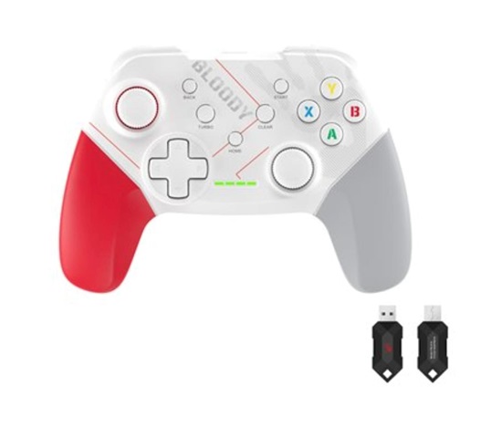 A4tech Bloody GPW50, gamepad, Dual mode 2,4G+USB, bílá