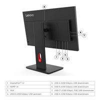 LENOVO LCD T24-40 - 23.8”,IPS,matný,16:9,1920x1080,4ms/6ms,250cd/m2,1500:1,VGA,DP,HDMI,3x USB-A,USB-C(PD 15W),VESA,Pivot