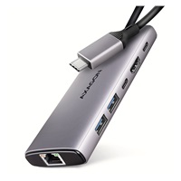 BAZAR - AXAGON HMC-6G2L, USB 10Gb/s hub, 2x USB-A, 1x USB-C, HDMI 4k/60, RJ-45, PD 100W, kabel USB-C 15cm - Po opravě