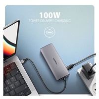 BAZAR - AXAGON HMC-6G2L, USB 10Gb/s hub, 2x USB-A, 1x USB-C, HDMI 4k/60, RJ-45, PD 100W, kabel USB-C 15cm - Po opravě