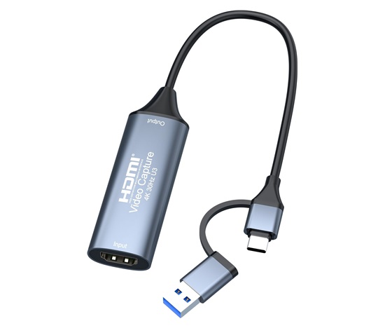 PremiumCord HDMI capture/grabber pro záznam Video/Audio signálu do počítače s konektorem USB3.0 a USB-C