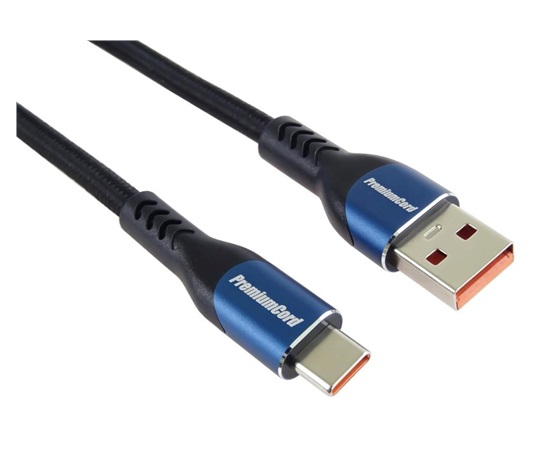 PREMIUMCORD Kabel USB-C na USB 2.0, Nabíjecí, 5A, 2m