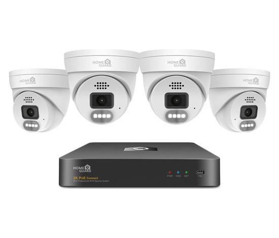 iGET HOMEGUARD HGNVK84804 - kamerový PoE set 2K NVR 8CH + 4x venkovní kamera se zvukem