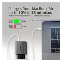 AXAGON ACU-PQ67, GaN nabíječka do sítě 67W, výstup USB-A + USB-C, PD3.0/PPS/QC4+/SFC2.0/Apple