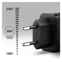 AXAGON ACU-PQ67D, GaN nabíječka do sítě 67W, výstup USB-A + USB-C, PD3.0/PPS/QC4+/SFC2.0/Apple, LCD display