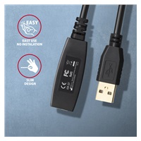 AXAGON ADR-207, USB 2.0 A-M -> A-F aktivní prodlužovací / repeater kabel, 7.5m