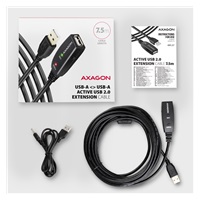 AXAGON ADR-207, USB 2.0 A-M -> A-F aktivní prodlužovací / repeater kabel, 7.5m