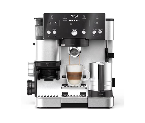 Ninja ES501EU Luxe™ Essential, kávovar 2v1, integrovaný mlýnek, váha, Barista Assist, automatické pěnění mléka