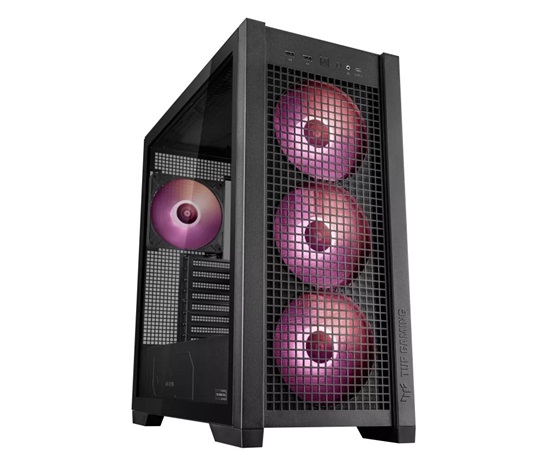 BAZAR - ASUS case TUF GAMING CASE (GT302) TG, Mid Tower, 4x 140mm ARGB Fan, černá - Poškozený obal (Komplet)