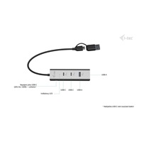 i-tec Universal Charging Metal HUB 2x USB-C + 2x USB-A Port, PD 85W