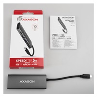 AXAGON HMC-5G21, USB 10Gb/s hub, porty 2x USB-A, 2x USB-C, HDMI 4k/30, PD 60W, kabel USB-C 13cm