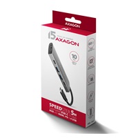 AXAGON HMC-5G21, USB 10Gb/s hub, porty 2x USB-A, 2x USB-C, HDMI 4k/30, PD 60W, kabel USB-C 13cm